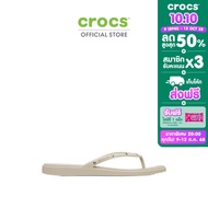 CROCS รองเท้าแตะผู้หญิง MIAMI STUDDED FLIP รุ่น 211471-0LL - ALMOND TINT