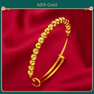 ASIX GOLD 916 Gold Women's Bracelet Korean Gold Bangkok Lucky Beads Charms Bangle
