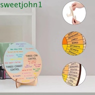 SWEETJOHN Office Desk Decor, Mental Health Therapy Feelings Wheel, Creative with Stand Double Sided 