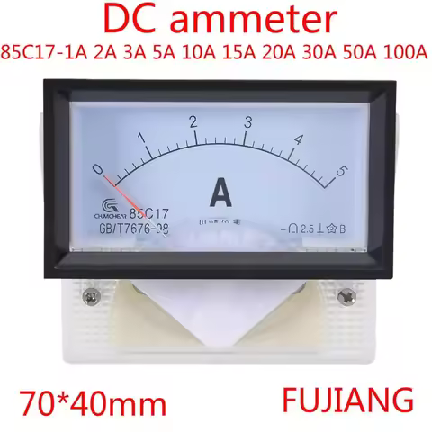 85C17 Analog Current Panel Meter DC1A2A3A5A10A20A 15A 30A50A 100A Ammeter for Circuit Testing Ampere
