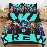 Krew 3 in 1 Bed Sheet Set 1 Garterrized Bedsheet 2 Pillow Cases Double Bed Cover Cotton Bedspread