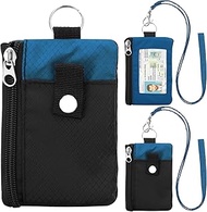 ZHOMA Minimalist Small Wallet for Men Women with 2 Zip Pockets, Water Resistant ID Case with Keychai