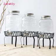 Lohobby 4L 5L 8L Drink Stand Basket Beer Holder Glass Jar Stand Wine Stand Silver M