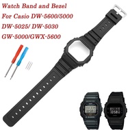 Casio Watch Strap with Bezel for G-SHOCK DW5600 DW-5600/5000 DW-5030/5025 GWX-5600 GW-5000 Silicone 