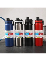 1pc 800ml/27.05oz Vacuum Flask With Handle, Insulated Water Bottle, Suitable For Cold/Hot Beverages,