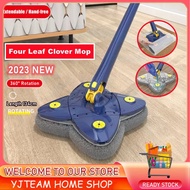 🇸🇬Ready Stock🇸🇬 2023 New Four Leaf Clover Mop 360° Rotation Extendable Hand-free Twist Water Mops Window Glazing Toilet Bathroom Floor Home Cleaning Tools拖把