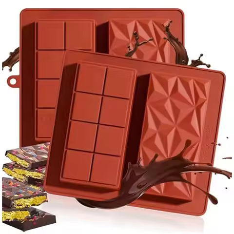 2Pcs Silicone Chocolate Bar Mold Chocolate Bar Mold For Stuffed Bar,Candy Bar Mold For Filling Pista
