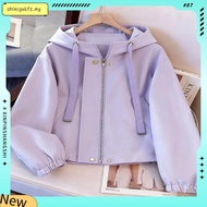 Women's Loose Fit Casual Anorak Jacket Cropped Sporty Windbreaker