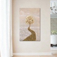 Handpainted oil painting "Golden Avenue" art painting, 3D dimensional texture decoration painting Ab