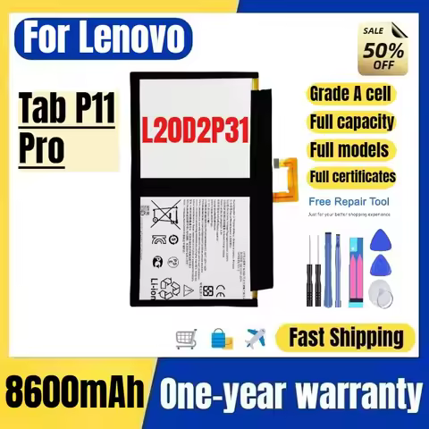 L20D2P31 for Lenovo Tab P11 Pro Tablet Battery High Quality High Capacity Battery Replacement Bateri