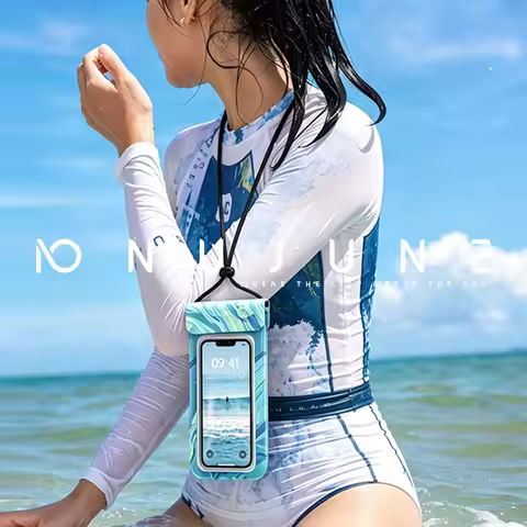 Nu-June Mobile Phone Swimming Bag Waterproof IPX8 Touchscreen TPU 6.8" Phone Bag Underwater Pouch Ce