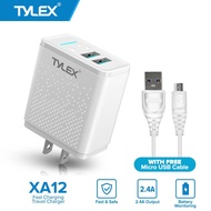 TYLEX XA12 2.4A Dual USB Fast Charging Travel Charger