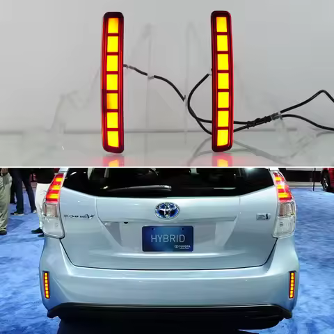 LED Rear Bumper Reflector Light For Toyota Noah Voxy 80 2012-2015 3-in-1 Functions Rear Running Ligh