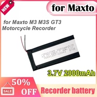 3.7V 2000mAh for Maxto M3 M3S GT3 Motorcycle Recorder Li Polymer Pack Replacement Driving Recorder B
