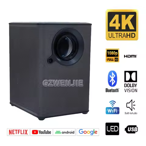 H6 Pro Projector Android 12.0 4K 1920*1080P 550ANSI Wifi5G Voice Control 4Ω5W Electronic Focus BT4.0