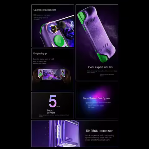 E6 Plus Handheld Game Console+2Xcontroller 32G+10000Games 5 Inch Portable Arcade Video Game Console 