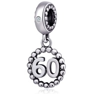 5,10,15,16,17,18,20,21,25,30,35,40,42,49,50,55,60,65,70 Number Charms for European Bracelet, 925 Ste