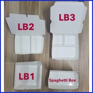 ❊ Spaghetti Box / LB-1 /LB-2/ LB-3 / Paper White Laminated Meal Box Meal (25pcs per pack)