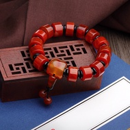 Baoshan Nanjiang Carnelian Bracelet Handmade Chinese Style Men's Bracelet Buddha Head Buddha Head Br