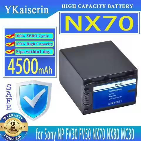 Video Camera Battery Reliable Replacement 4500Mah For Sony NP FV30 FV50 FV60 FV70, Pxw Z90 X70 Nex-V