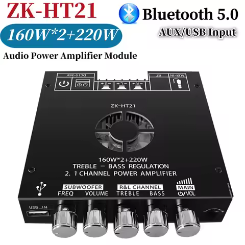 ZK-HT21 Digital Amplifier Module with Subwoofer TDA7498E Audio Power Amplifier Module DC15-36V 160WX