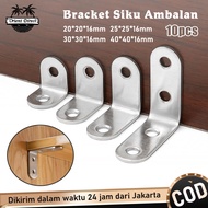 10pcs Plat Siku L Siku Penyangga Rak Dinding Plat Besi Siku Lubang Stainless Steel Ambalan Penguat F