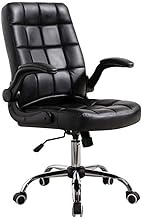 Ergonomic Computer Chair, Leather Five-Star Foot Lifting Swivel Office Chair Home Comfortable Backrest Boss Chair Gaming chair (Color : Black)