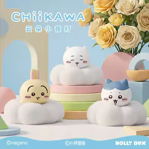 Official Licensed Chikawa Usagi Hachiware Flocking Cloud Pat Light Night Lamp Kawai Collectible Figu