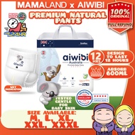 【COD;Ready Stock】Mamaland AIWIBI Premium Natural Diaper Pants Hold 600ml 12hr -M, L, XL, XXL, XXXL