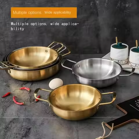 Stainless Steel Seafood Rice Pot Home Cooking Paella Pan Picnic Snack Plates Cookware Saucepan Dry P