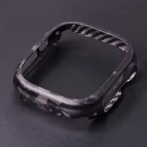 Forging Carbon Fiber Case For Apple Watch S8 S9 Ultra 2 49MM Aramid Fiber Cover