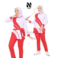 NANO ||| SETELAN MERAH PUTIH / BAJU SENAM MUSLIM MERAH PUTIH / SETELAN SENAM MUSLIM MERAH PUTIH