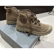 (2nd Hand) PALLADIUM Women's Boots Fabric Style Ankle-High Popular Size 24cm Or UK5 Light Brown Very