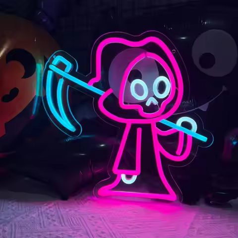 Spooky Ghost Led Neon Sign-Dimmable Halloween Wall Decor, Perfect For Bedroom, Porch & Kids' Gifts H