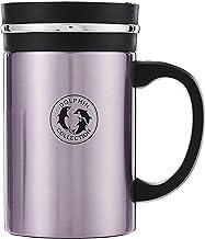 Dolphin Collection Stainless Steel Double Wall Vacuum Mug With Strainer, 500ml, Purple