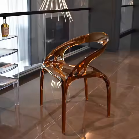 Nordic Minimalist Transparent Acrylic Home Island Dining Table Chair Lounge Lounge Chair Bedroom Dre