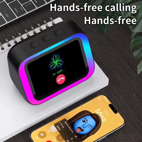 TF26 Pro Bluetooth Speaker with Smart Voice Assistant RGB Night Light Alarm Clock Music Stories Play