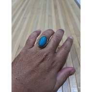 Cincin Perak Permata Firus Skyblue Iran