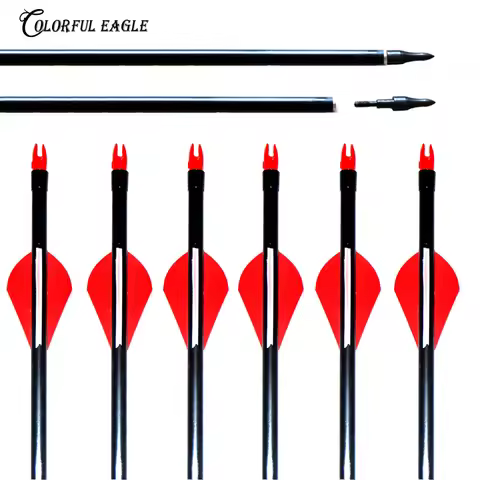 31.5" 31" 29" 28" Archery Fiberglass Arrow Screw-in Broadheads For 15-60lbs Compound Recurve Bow Hun