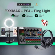 IDEELAB&Bnkyo Sound card F999MAX + filler light + Headset, complete set of live broadcast equipment