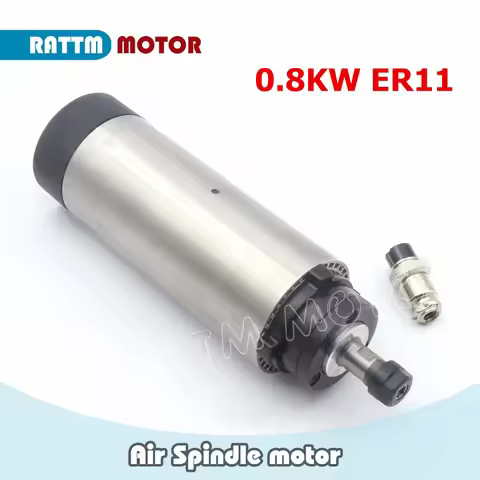 0.8KW 800W CNC Air cooled Cooling spindle ER11 24000rpm 4 bearing 400Hz 65mm 6.5A CNC Router milling