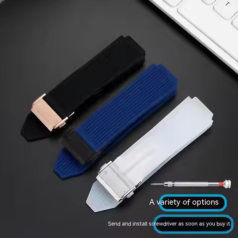 For Hublot Big Bang Classic Fusion Silicone Watch Strap Special Convex Interface Rubber Band Waterpr