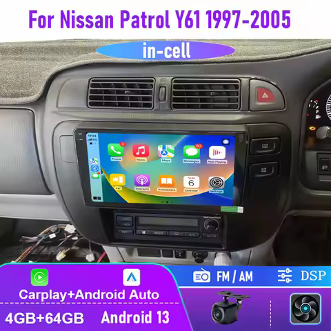 9'' For Nissan Patrol Y61 1997-2005 Apple CarPlay Android 13 Auto Stereo Head Unit Intelligent GPS A