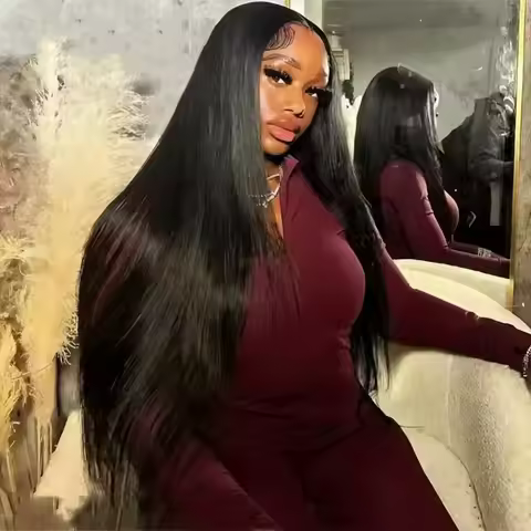 250 Density 40 44 Inch Bone Straight Hd Transparent 13x6 Lace Frontal Wig Brazilian 13x4 Hd Lace Fro