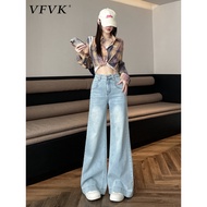 Vfvk Light Blue Spring Jeans for Women - Flowy Design That Shows Legs