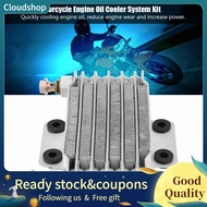 cloudshop 85ml Oil Cooler Engine Cooling Radiator System Kit for GY6 100CC-150CC Silver
