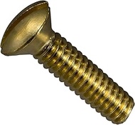 Newport Fasteners Brass Switch Plate Screws (Quantity: 100) - #6-32 x 1/2 inch Slotted Oval Head Mac