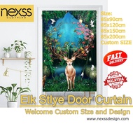 Elk Style Deer Door Curtain 麋鹿风水门帘 feng shui door curtain Japanese Style Door Curtain Fabric Partition Curtain NEXSS
