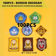 100 pcs EMBROIDERED Osis LOGO TUTWURI Osis BLUE, Osis and Scouts, SD/SMP/SMA