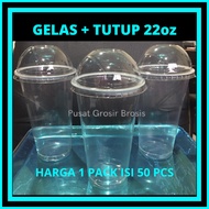 - 22 oz Oval Plastic Cup + Convex Lid 1 roll 50 pcs 22 oz Plastic Cup/ 22oz Plastic Cup/ 1 roll